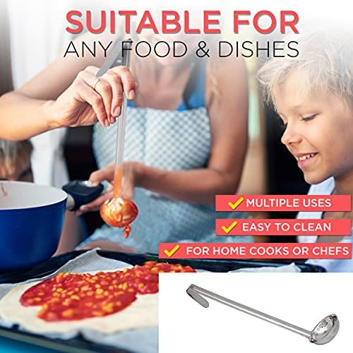 Fit Meal Prep [2 Pack] 2 oz Stainless Steel Soup Ladle, One-Piece