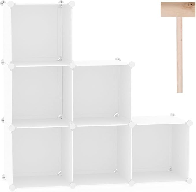 C&AHOME 6-Cube Storage Organizer, Stackable Storage Cubes Shelves, Portable by CAHOME