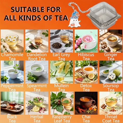 Halloween Tea Infuser Set, 2 PCS Cubic Tea Strainers for Loose Leaf