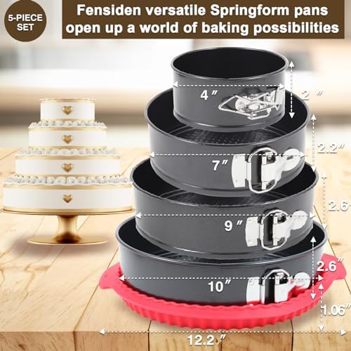 4-7-9-10 Inch Non-stick Springform Cheesecake Pan Set of 4