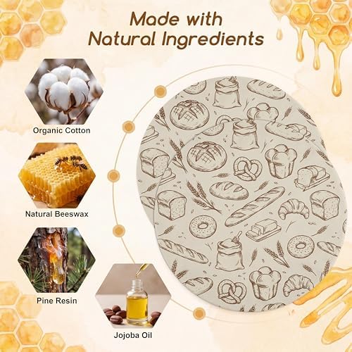 Britimes Beeswax Bowl Covers, 2 Pack