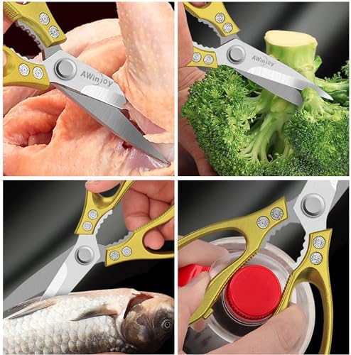 Heavy Duty Sharp Kitchen Scissors, Multipurpose Cutting Scissors for