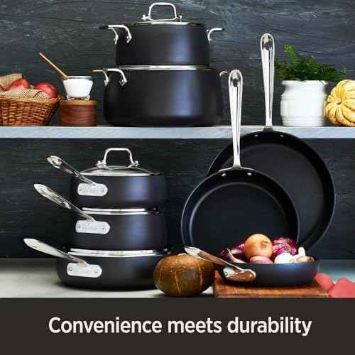 All-Clad HA1 Hard Anodized Nonstick Roaster and Nonstick Rack 13x16 Inch Oven Broiler Safe 500F Roaster Pan, Pots and Pans, Cookware Black