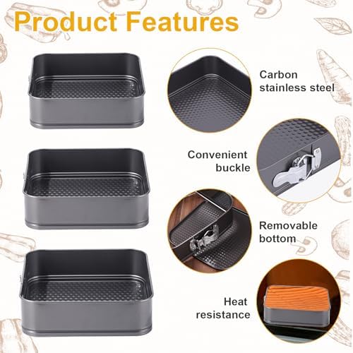Rectangle Springform Pan Set with Removable Bottom Nonstick Cheesecake