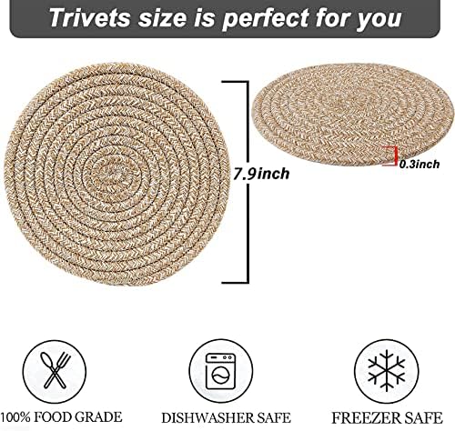 Pot Holders Trivets Set 4 Pcs, Potholders for Kitchens, 100% Pure
