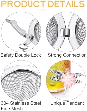 TeaSanavie 2-Pack Tea Infuser for Loose Leaf Tea, 304 Stainless Steel
