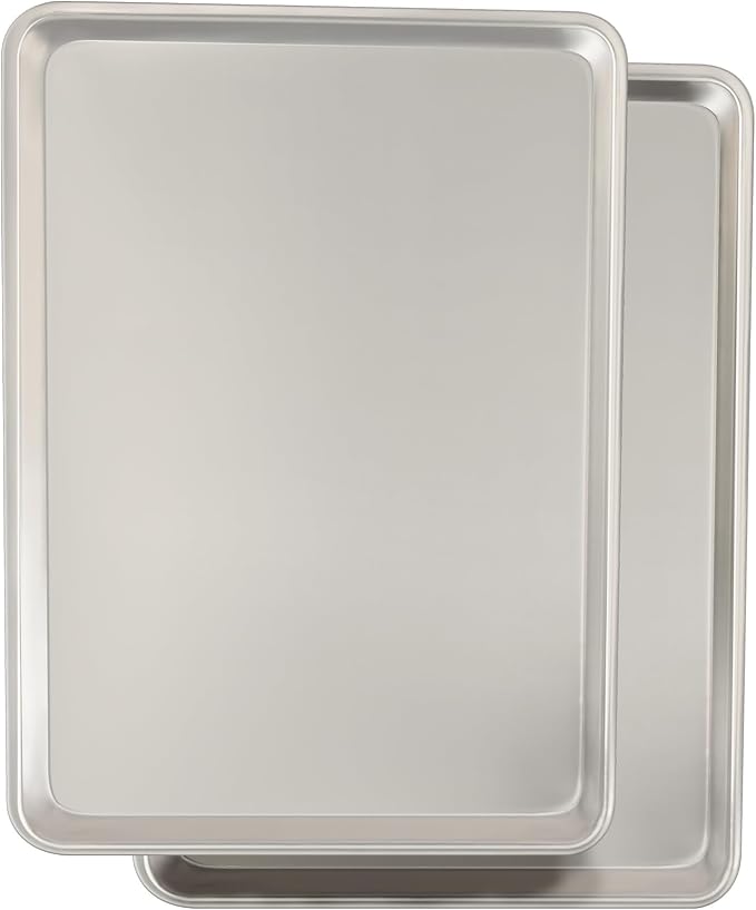 Commercial Quality Baking Sheet Pan Set, Natural Aluminum Cookie Sheet by UmiteChef