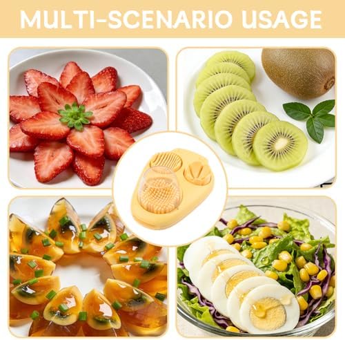 3-in-1 Egg Slicer for Hard Boiled Eggs, 3 Slice Modes Egg Cutter Dicer
