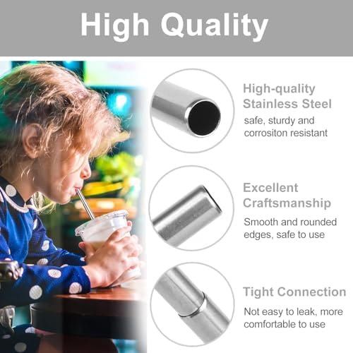 Collapsible Metal Drinking Straws, 2 Packs Telescopic Straw With Case