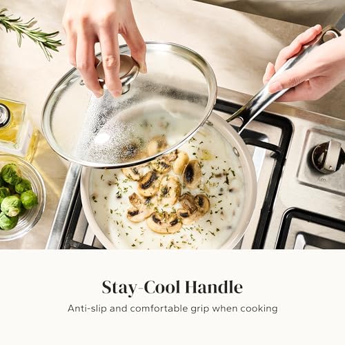 Redchef Stock Pot Set 5Qt, Saucepan 2.5/3.5 Qt, 6Pcs Nonstick Cookware
