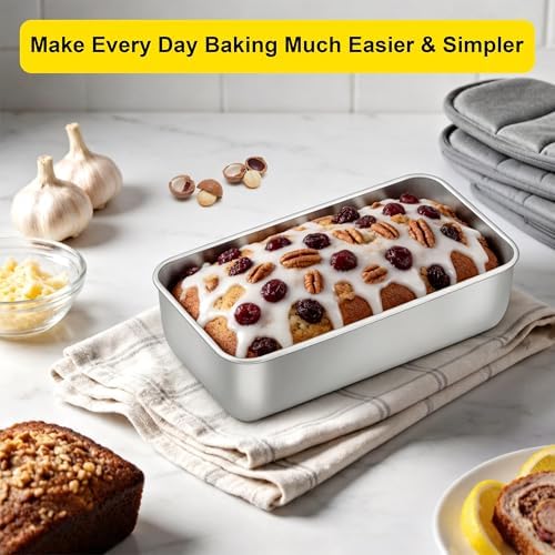 Homikit Stainless Steel Loaf Pan for Baking Bread 9x5 Inch, 4PCS Bread