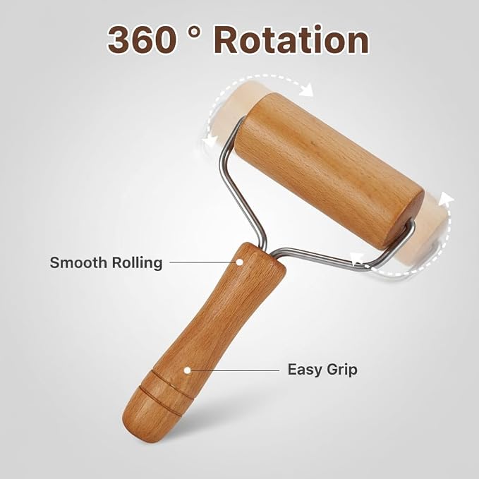 Small Rolling Pin, Pizza Dough Roller, Non Stick Wood Pastry Roller, Kitchen - Image 6