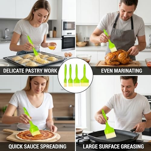 4 Piece Basting Brush Set, Bristle Basting Brushes, Kitchen Brushes