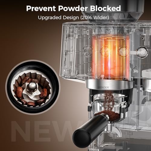 COWSAR 20 Bar Espresso Machine with Grinder, Black