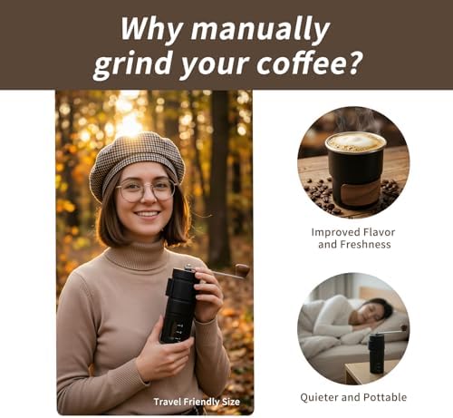 Pour Over Coffee Maker Set with Manual Burr Grinder, 6-Piece