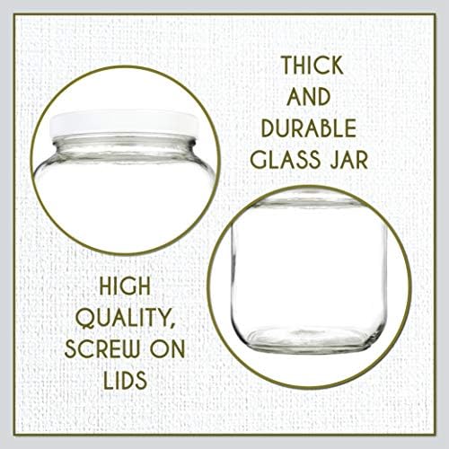 kitchentoolz Half Gallon Mason Jar - Wide Mouth 1/2 Gallon Glass Jar