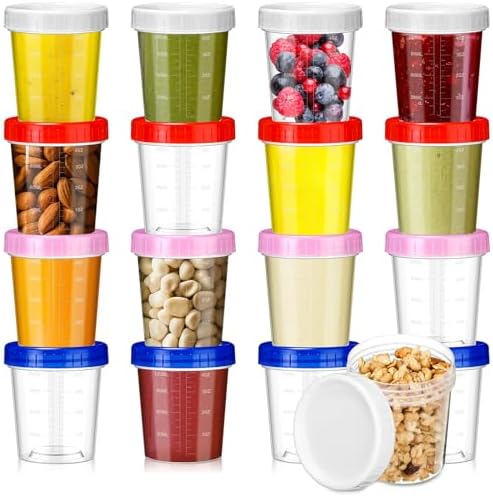 16 Pack 4 oz Small Containers with Lids, Food Storage Containers