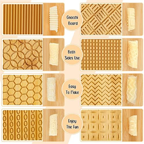 Tessco for you 6 Pcs Pasta Gnocchi Board Set, Wooden Potato Ricer
