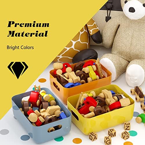 OWill 7 Pack Plastic Storage Bins, 4.2L Small Organizer Baskets with
