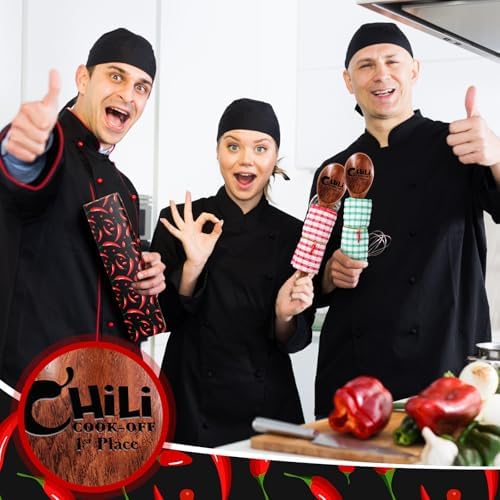 Yinkin 3 Pcs Chili Cook off Prizes 1st, 2nd, 3rd Tanoak Spoon Decor