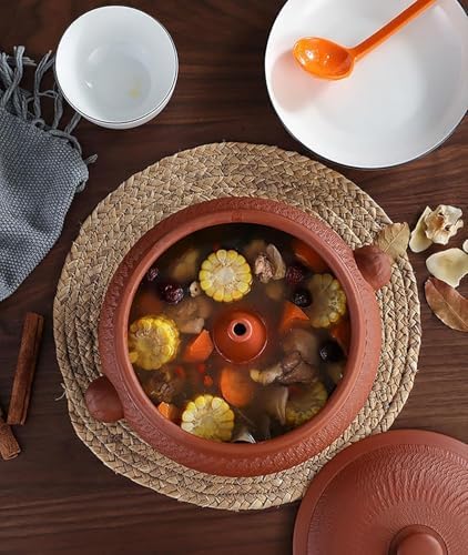 Traditional Yunnan Clay Casserole Steam Pot with Lid, 2700ML