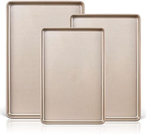 HONGBAKE Half Cookie Sheet 17.5x12 Inches and Half/Quarter/Jelly Roll