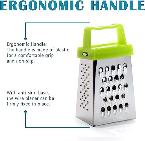 3Pcs Mini Cheese Grater, Professional Box Grater, Stainless Steel with