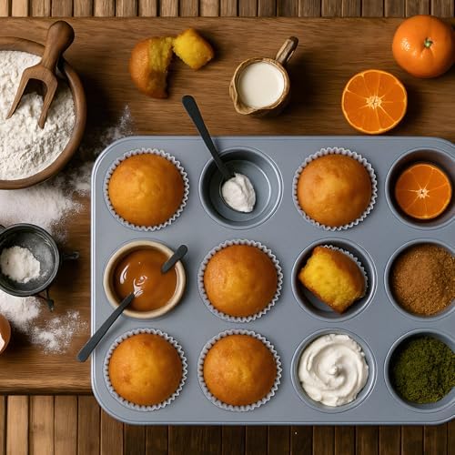 2 Set Mini Muffin Pans Carbon Steel Nonstick Bakeware for Oven Mini