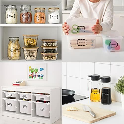 Kitchen Pantry Food Containers Clear Labels with Black Border, 138