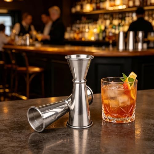 2 Pack Jigger for Bartending, 304 Stainless Steel Double Cocktail