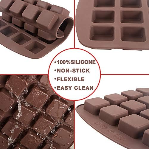 Webake Mini Brownie Pan Square Silicone Baking Mold for Keto Fat Bomb