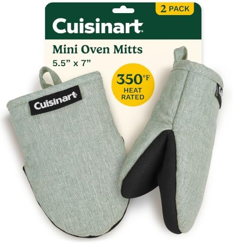 Cuisinart Mini Oven Mitts, 2-Pack, Neoprene Grip, Heat Resistant 350F