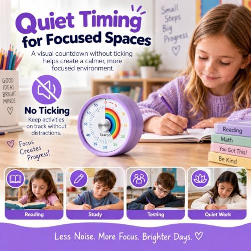 Magnetic Visual Timer, 60-Minute, Purple