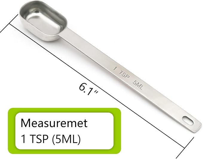 3PCS 1tsp Single Measuring Spoon, Stainless Steel Long Handle Individual - Image 2