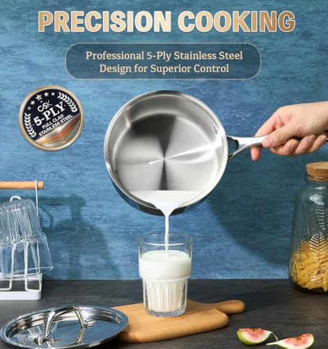 KOCH SYSTEME CS 5 Ply Stainless Steel Cookware Set 21 Piece, Fully Clad