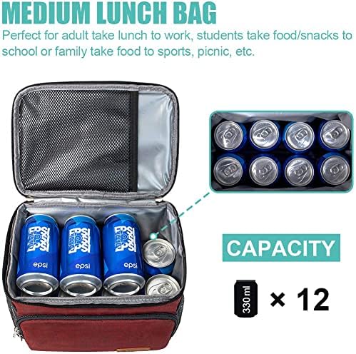 Tiblue Insulated Reusable Lunch Bag for Adults/Kids, Leakproof
