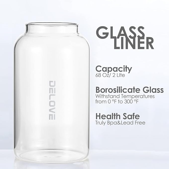 Delove 68 oz/2 Liter Glass Pitcher - Image 4