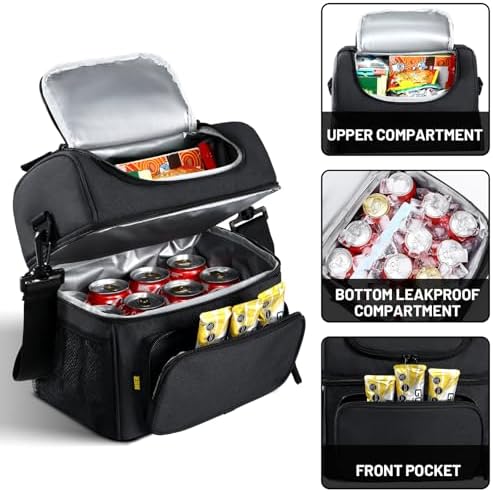 MIER Men's Insulated Lunch Box - Large Lunch Bag Cooler for Outdoor