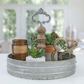 Galvanized Metal and Wooden Single Serving Tray by Felt Creative Home