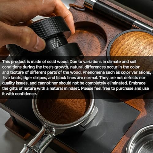 Espresso Tamping Station with Knock Box, 8-in-1 Wooden Coffee