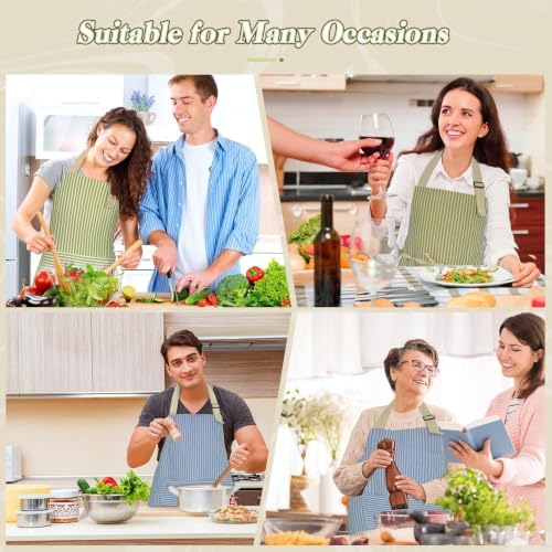 ATROPOS 2 Pack Aprons for Women with Pockets,Waterproof Cooking Aprons