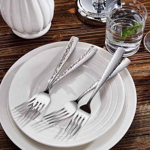 KEAWELL Premium Louis Hammered 20/45/65-Piece Silverware Set (45)