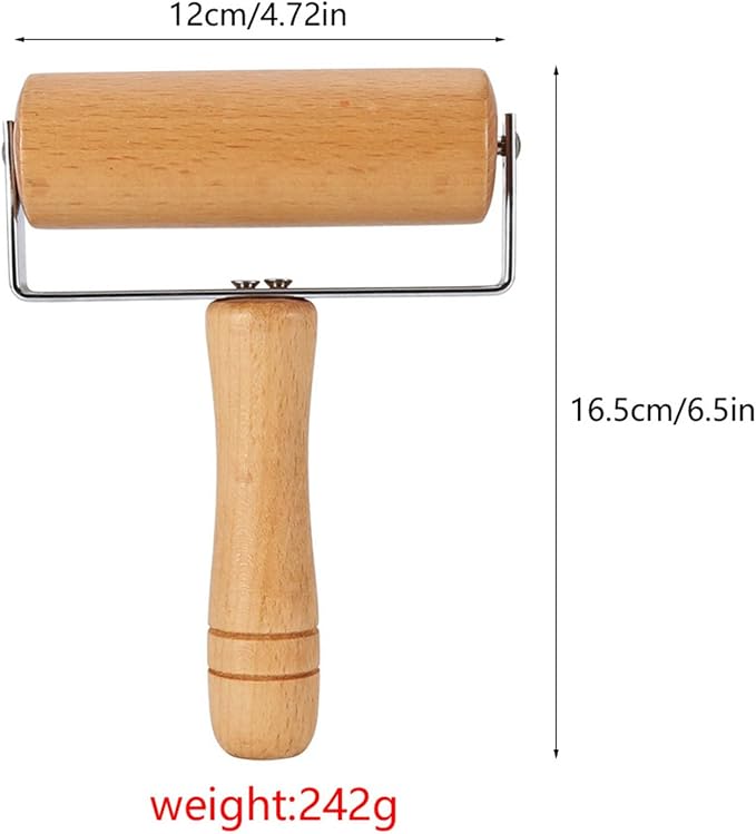 Small Rolling Pin, Pizza Dough Roller, Non Stick Wood Pastry Roller, Kitchen - Image 4