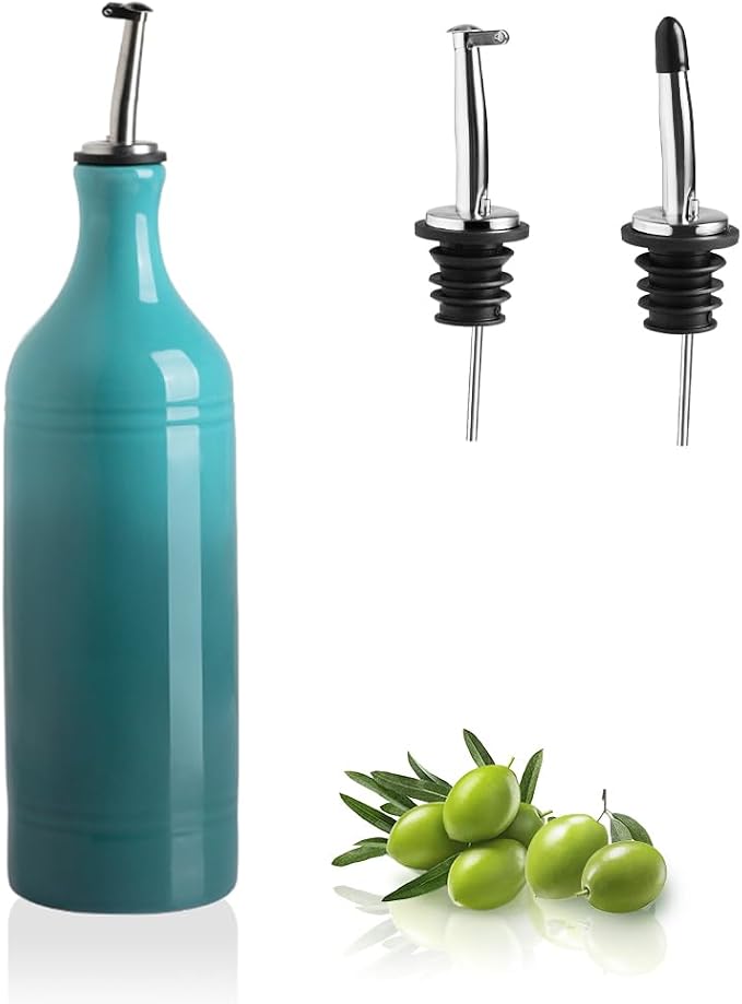 Sweejar Large Ceramic Olive Oil Dispenser Bottle, Opaque Oil Cruet Protects to by Sweejarco1949