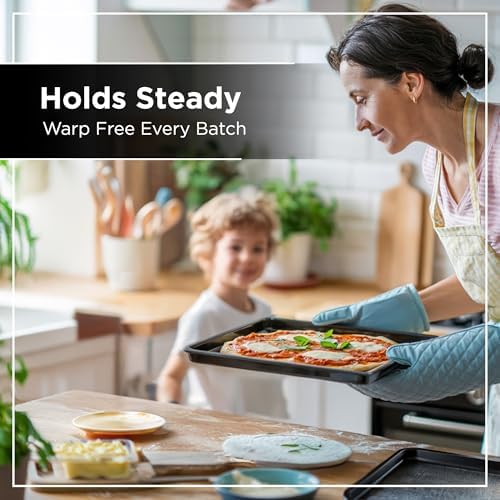 Wrenbury Jelly Roll Pan 15x10 Set of 2 - Non-Stick Baking Sheet Food