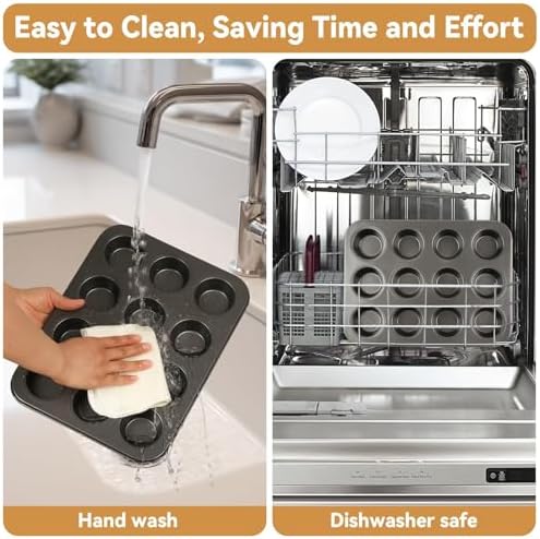 Artcochan 2 Pack Muffin Pan with 100 Cupcake Liners, 12 Cup Nonstick