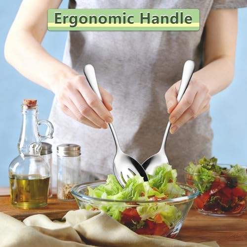 E-far Large Serving Slotted Spoons, Stainless Steel Serving Utensils