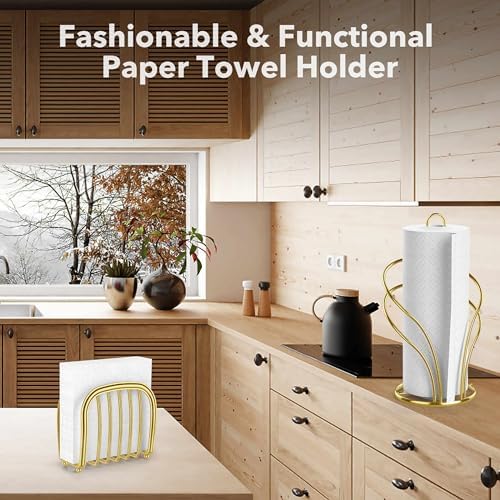 Paper Towel Holder Countertop, Stainless Steel Paper Towel Roll Holder