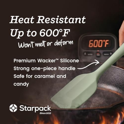 Starpack Silicone Rubber Spatula Set, 4-Piece, Sage Green