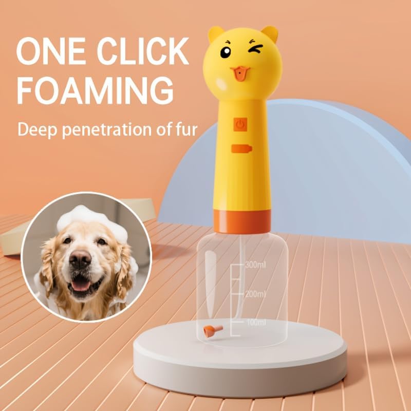 Electric Foam Shampoo Dispenser for Cats and Dogs, Rechargeable Pet